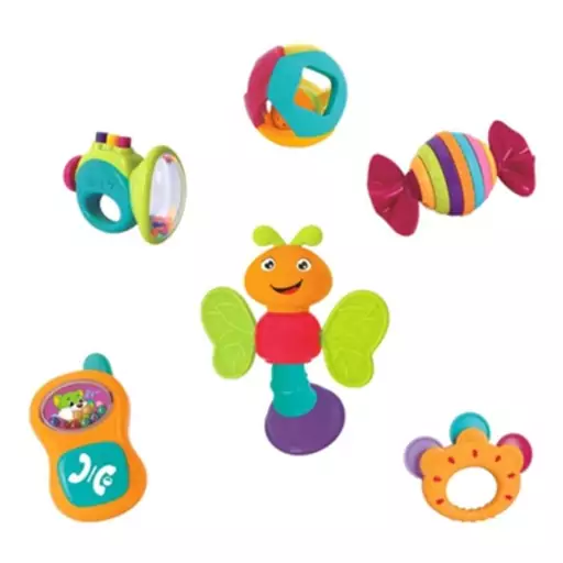 جغجغه دندانگیر رنگارنگ 6 عددی هولی تویز Hola Toys مدل 939A