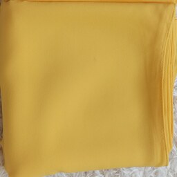 روسری زنانه رنگ زرد کرپ حریر قواره 130