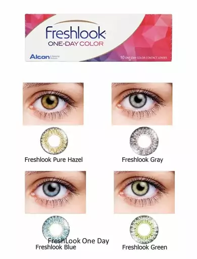 لنز رنگی روزانه طوسی برند FRESHLOOK اصلی