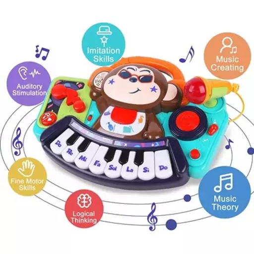 اسباب بازی ارگ میمون هولی تویز مدل 3137 Hola Toys Toddler Piano Keyboard