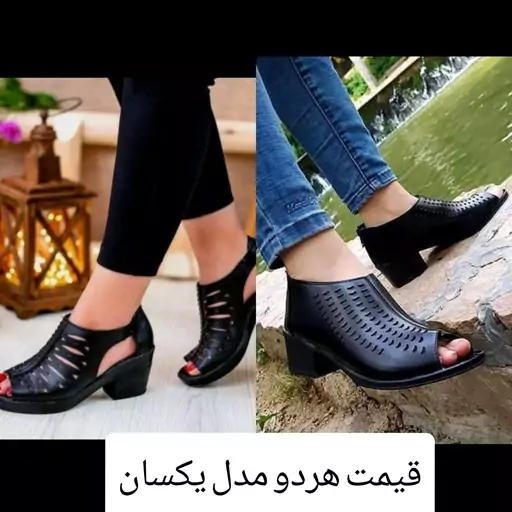 کفش زنانه تابستانه چرمی پاشنه کوتاه کفش زنانه کارمندی روزمرگی مجلسی پوشاک وکفش نازلی منصف 