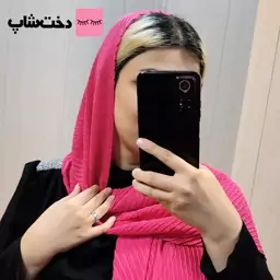 شال پلیسه حصیری منگوله دار رنگ صورتی