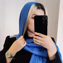 شال پلیسه منگوله چوبی رنگ سرمه ای