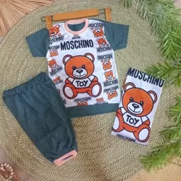 تیشرت شلوارک  پسرانه طرح خرس MOSCHINO 