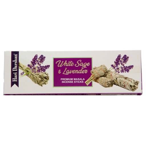 عود دست ساز هاری دارشان مدل وایت سیج لوندر ، لاوندر ( مریم گلی اسطوخودوس ) - HD(HARI DARSHAN) - White sage lavender