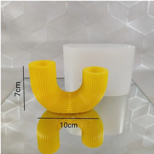 قالب سیلیکونی جا شمعی یو شیاردار