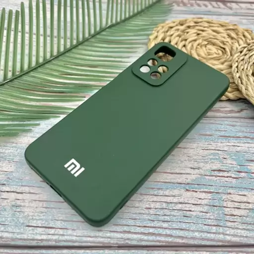 قاب گوشی Redmi Note 11 Pro Plus شیائومی سیلیکونی های کپی طرح ساده سبز محافظ لنز دار کد 11547