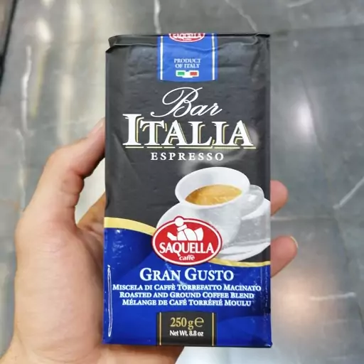 قهوه پودر ایتالیا آبی 250گرمی مدل gran gusto 