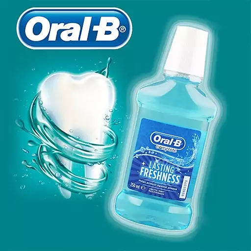 دهانشویه اورال بی مدل Lasting Freshness حجم 250 میلی لیتر OralB lasting Freshness Mouthwash 