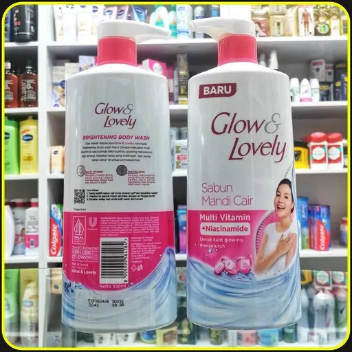 شوینده بدن روشون کننده پوست نیاسین آمید مولتی ویتامینه برند گلو اند لاولی (550میل) glow and lovely Body wash 