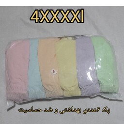 شورت زنانه نخی ارزان  پک 6 عددی سایز 4xxxxx مناسب از سایز 50 تا سایز 56  ساده  بدون طرح 