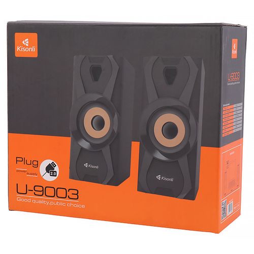اسپیکر دوتکه سیمی کیسونلی مدل U-9003 صدای استریو 6 وات با طراحی جمع وجور و نصب آسان