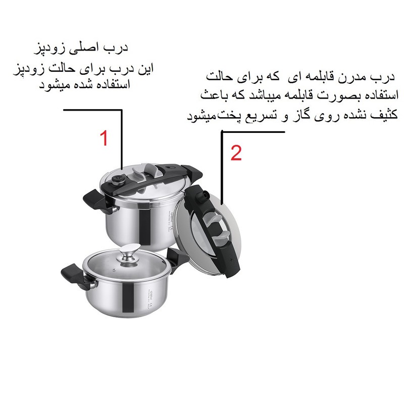 زودپز دوقلو جی فی نی مدل G-01 گنجایش 4 و 6 لیتر مدل 1