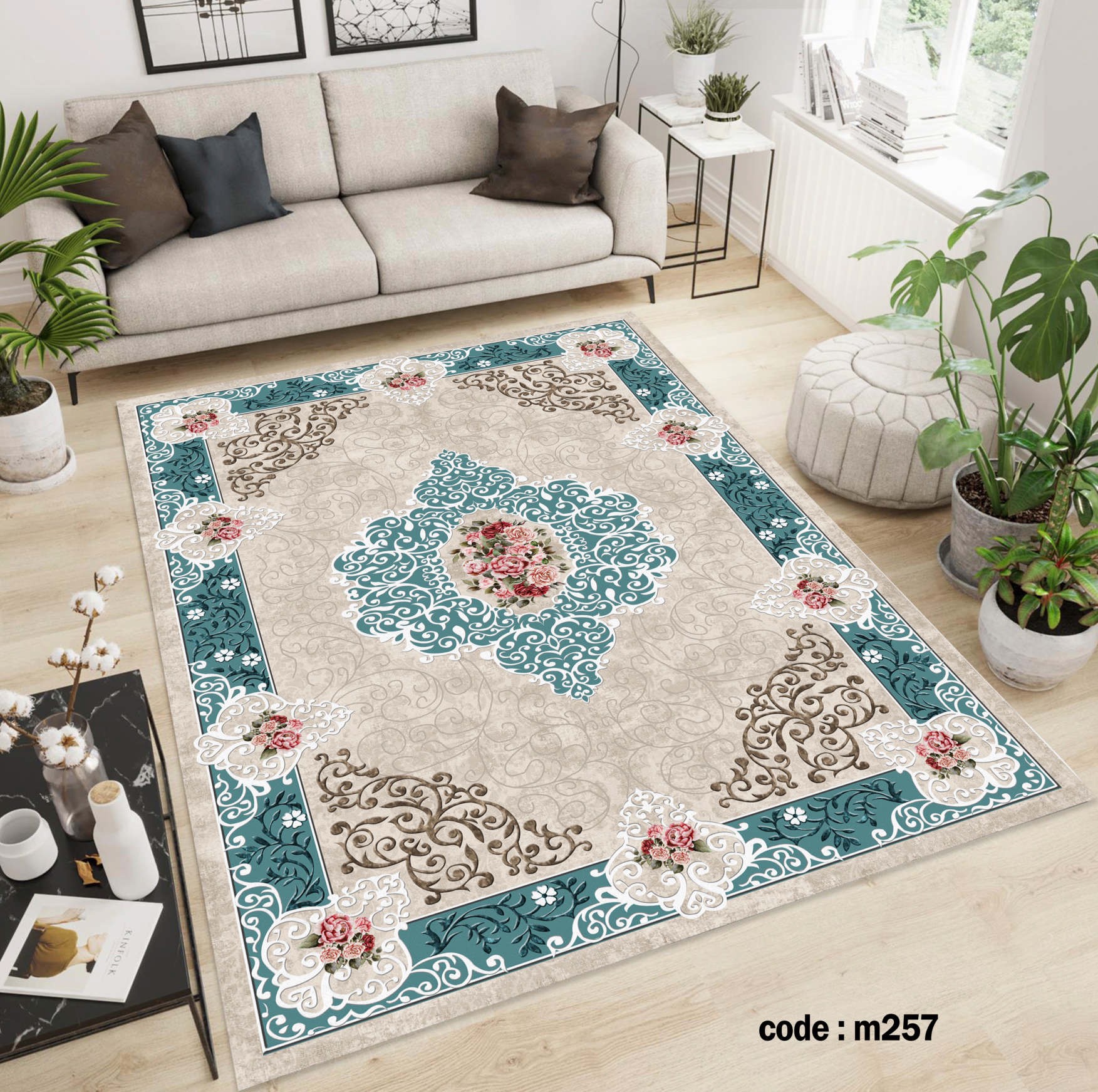 روفرشی کشدار (کاور فرش) و فرشینه و پادری کالای خواب متین کد m257