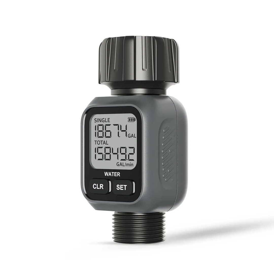 فلومتر دیجیتال آب YIERYI مدل 3 4 اینچ کنتور دیجیتال اندازه گیری دبی و مصرف آب IPX5