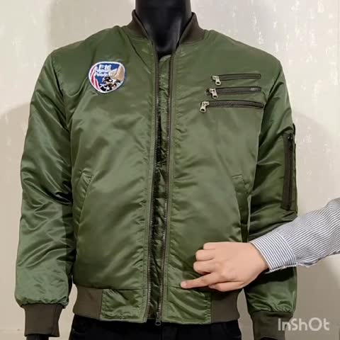 کاپشن مردانه مدل خلبانی رنگ سبز کد 279
