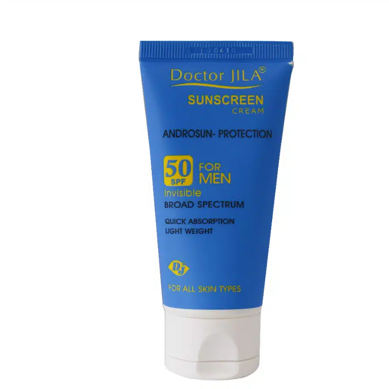 کرم ضد آفتاب بی رنگ SPF 50 آندروسان پروتکشن دکتر ژیلا مناسب آقایان 50 گرم