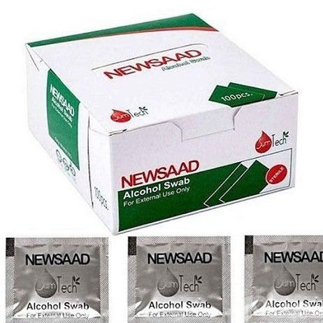 پنبه الکلی 100عددی نیوساد ا(Newsaad Alcohol Swab 100 pcs)