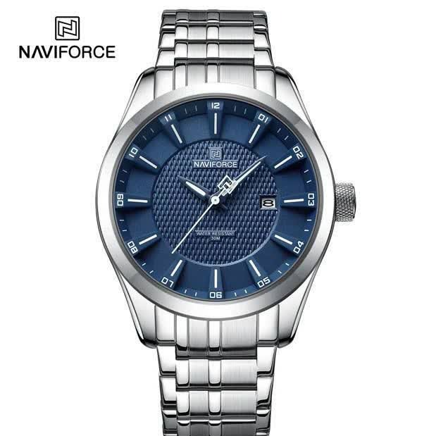 ساعت مچی نیوی فورس مردانه NAVIFORCE مدل NF8032 صفحه سرمه ای