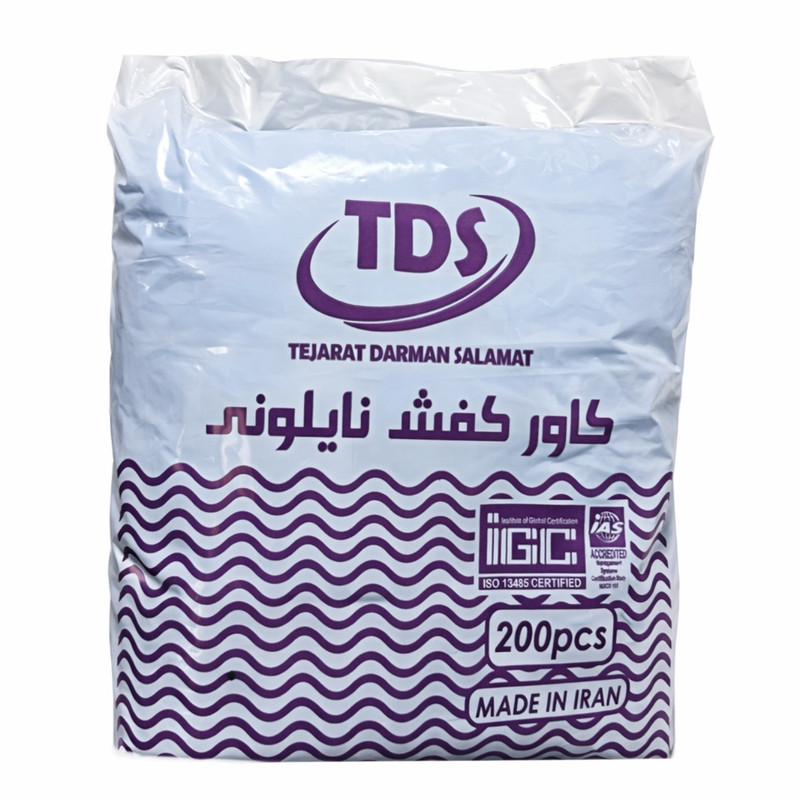 کاور کفش تی دی اس مدل نایلونی بسته 200 عددی