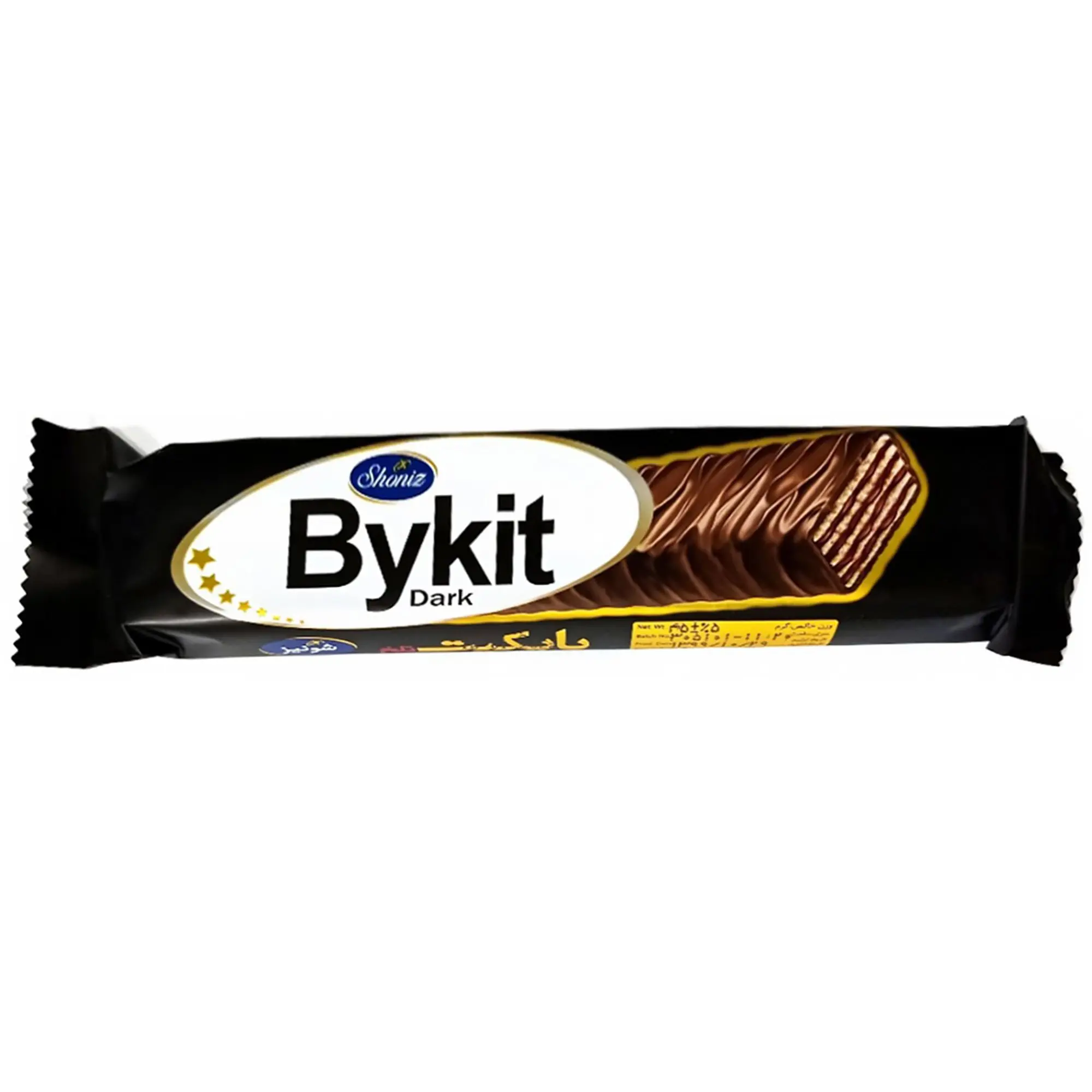 ویفر روکش دار شکلاتی با کرم کاکائو تلخ فندقی بایکیت شونیز - 45 گرم