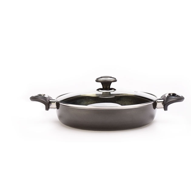 تابه دو دسته گرانیتا قطر 24 سانت با درب GT-224TG زرساب