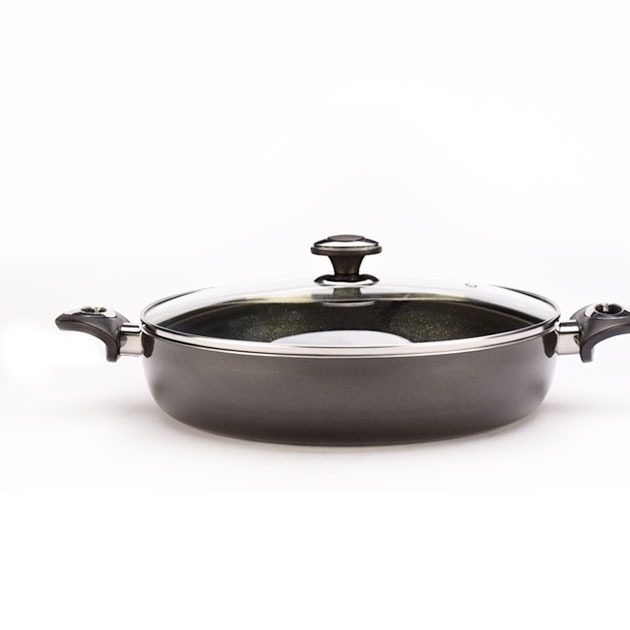 تابه دو دسته گرانیتا قطر 28 سانت با درب GT-228TG زرساب