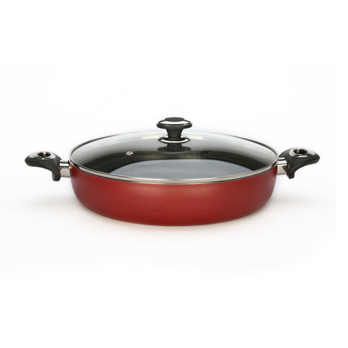 تابه دو دسته گرانیتا قطر 28 سانت با درب GT-228TG زرساب