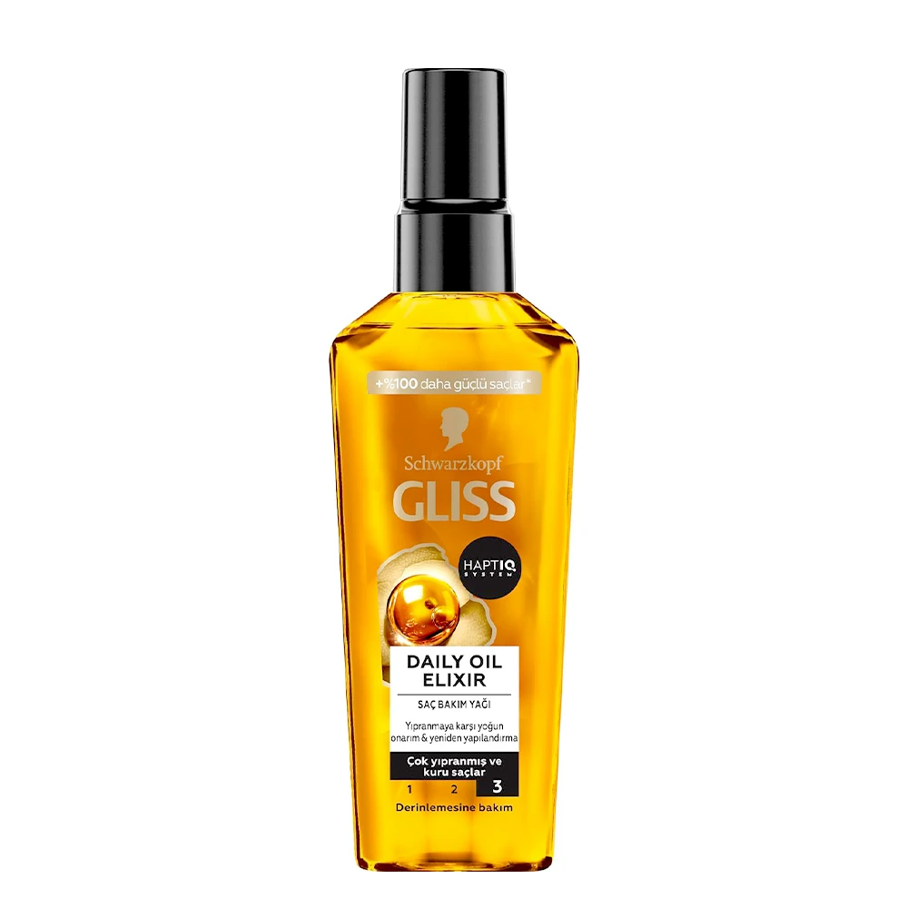 روغن مو گلیس مدل DAILY OIL ELIXIR حاوی روغن آرگان مناسب موهای آسیب دیده و خشک حجم 75 میلی لیتر