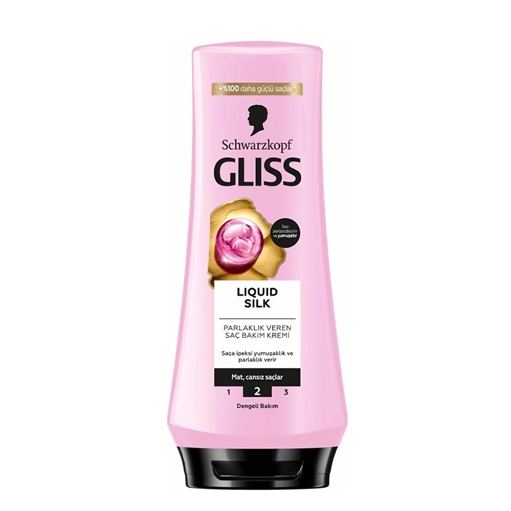 نرم کننده مو گلیس مدل LIQUID SILK مناسب موهای کدر و شکننده حجم 360 میلی لیتر