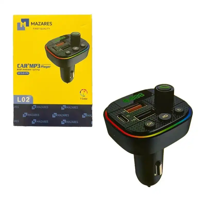 اف ام پلیر و شارژر فندکی خودرو MAZARES مدل L02 با PD 36W و بلوتوث 5.3
