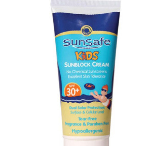 کرم ضد آفتاب بی رنگ سان سیف با SPF30 مناسب کودک حجم 50 میلی لیتر