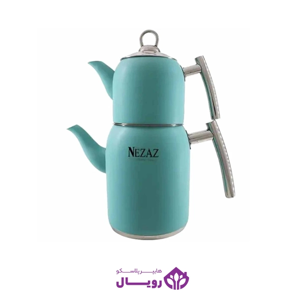 کتری قوری 2 لیتر نزاز فیروزه ای کد 5016
