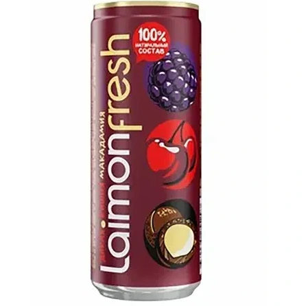 خرید آبمیوه گازدار با طعم شاه توت لایمون فرش 330 میلی لیتری | Laimon Fresh Lemon Black Berry