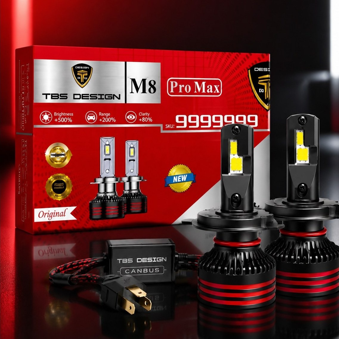 هدلایت اورجینال اصلی M8pro شرکت Tbs توبیز در 3 پایه اصلی