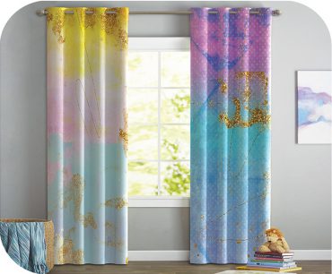 پرده چاپی طرح آبرنگی پاستیلی - کد 531532