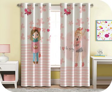 پرده چاپی کد 825826 - دخترانه طرح عروسک