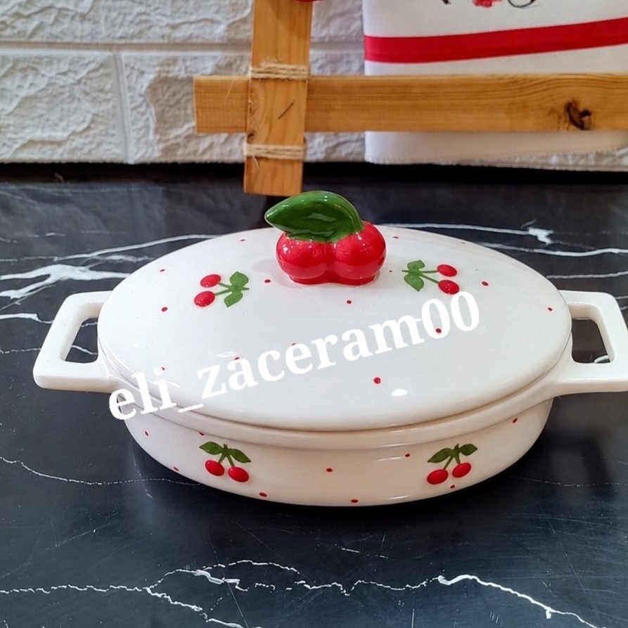 سرو بیضی سرامیکی طرح البالو برجسته