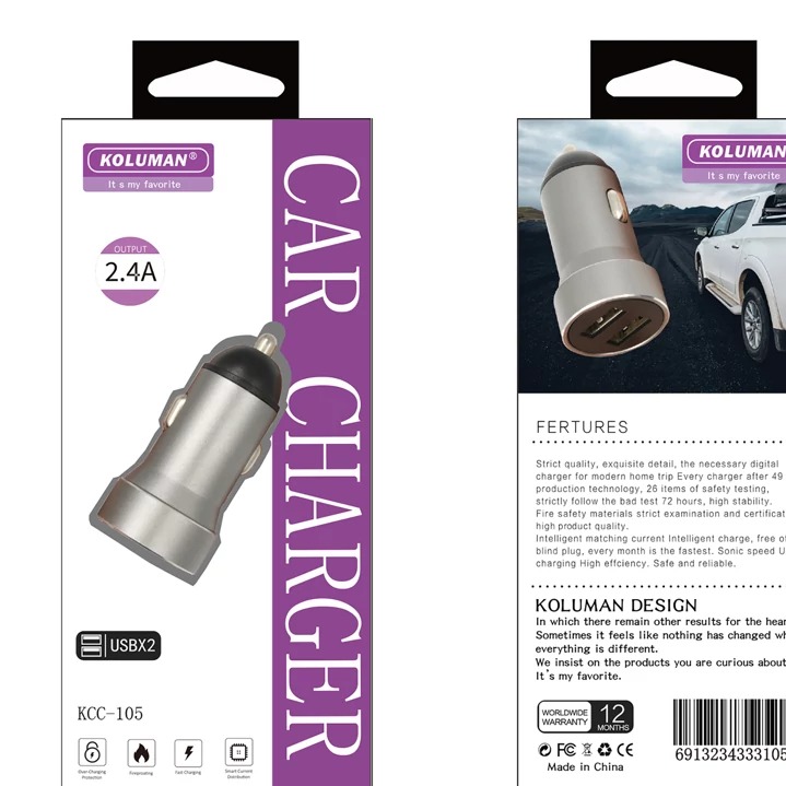 شارژر فندکی کلومن مدل KC-C105