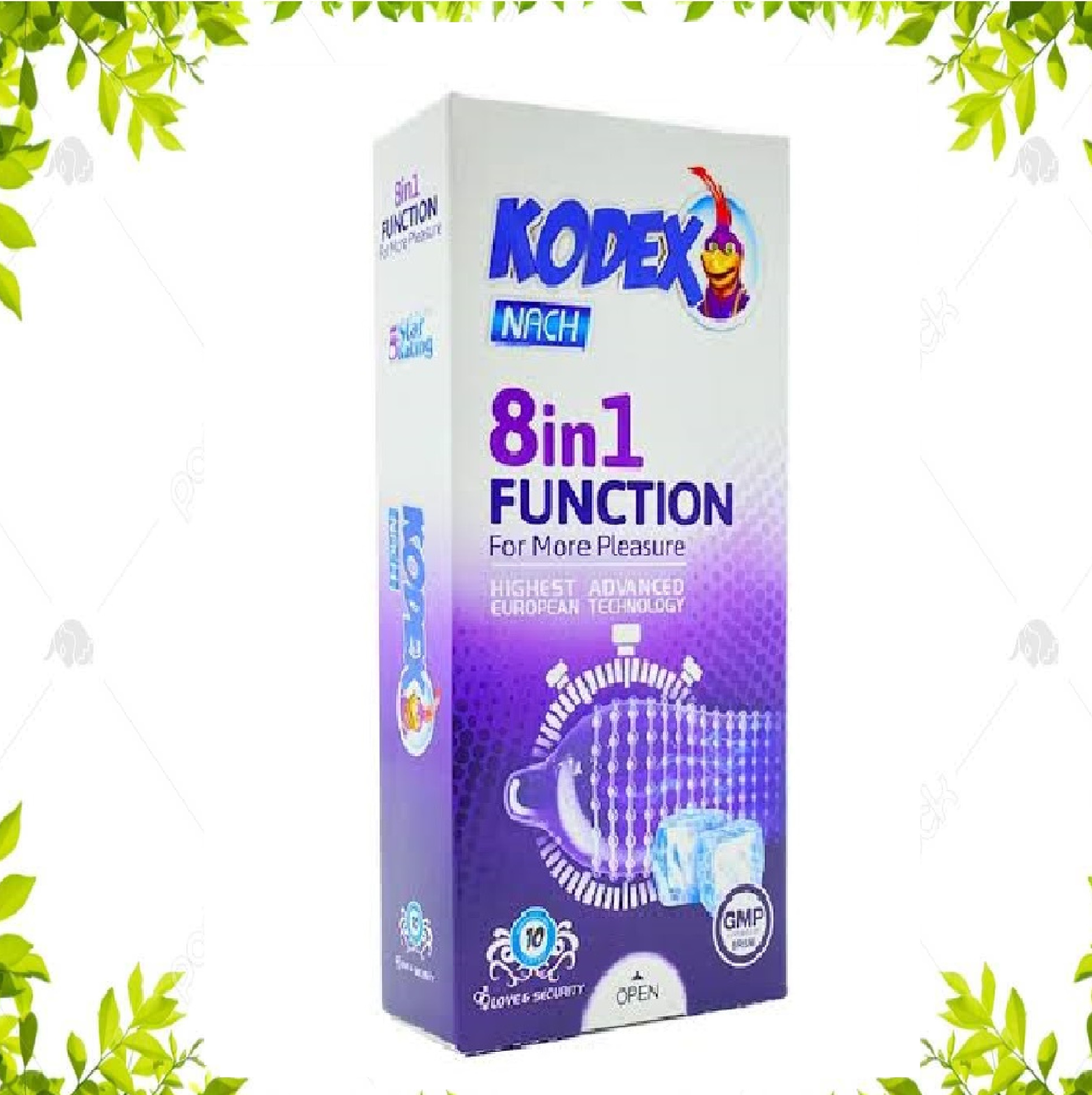 کاندوم تاخیری و خار دار 8 کاره ناچ کدکس مدل 8 در 1 بسته 10 عددی