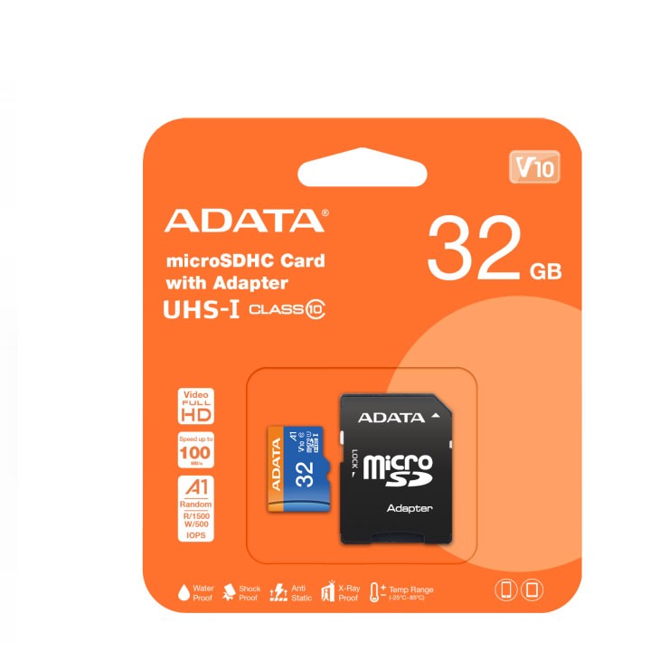 کارت حافظه میکرو اس دی ای دیتا مدل ADATA Premier MicroSDXC +ADP V10 R100 W25 32GB
