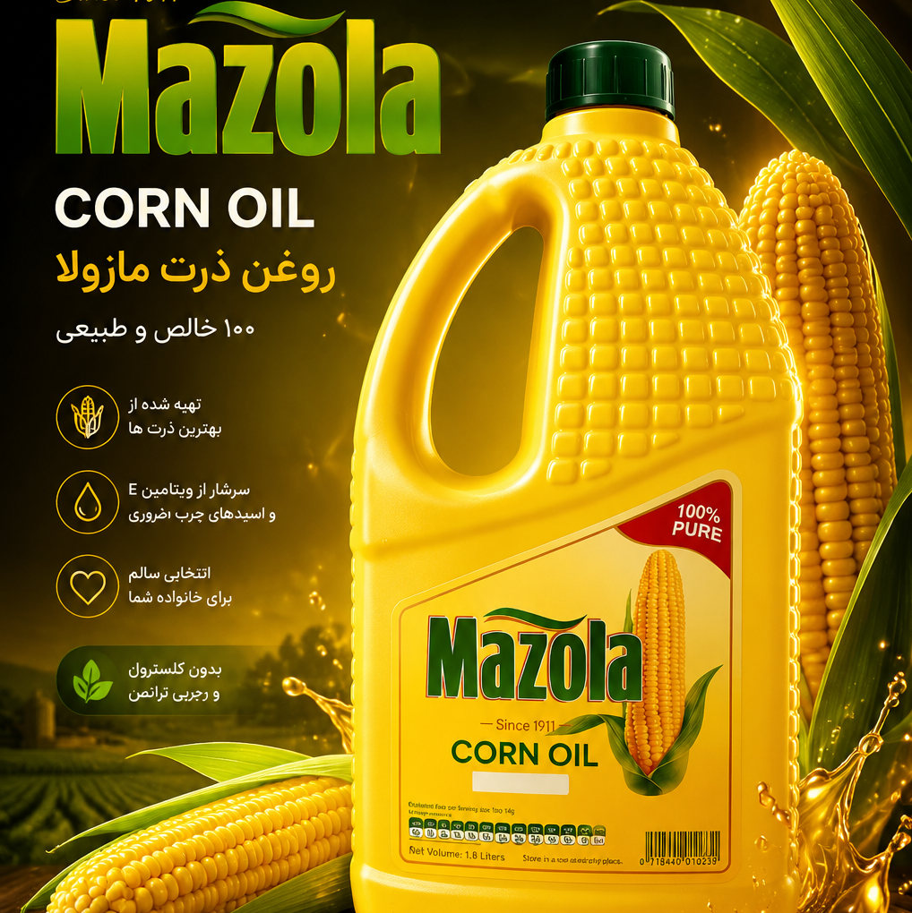 روغن ذرت 1.8 لیتری مازولا اصل