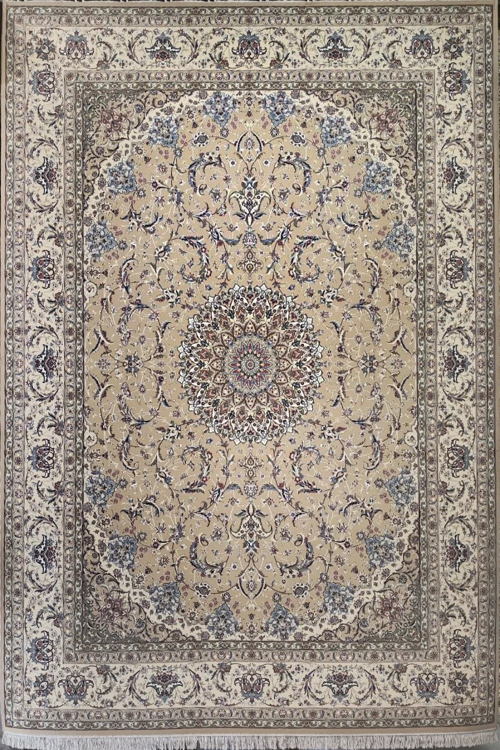 فرش ستاره کویر یزد 500 شانه کلکسیون شاه عباسی کد X42 (رنگبندی متنوع)