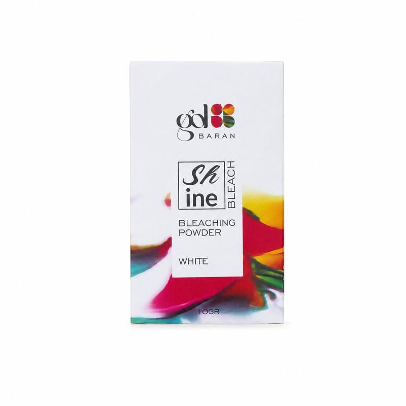 پودر دکلره گلباران مدل shine با روشنکنندگی پایه 7 تا 8 و رنگ سفید 10 گرمی