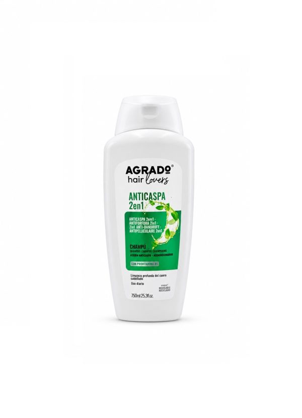 شامپو آگرادو Agrado Hair Lovers Anticaspa 2 در 1 ضد شوره حجم 750 میلیلیتر