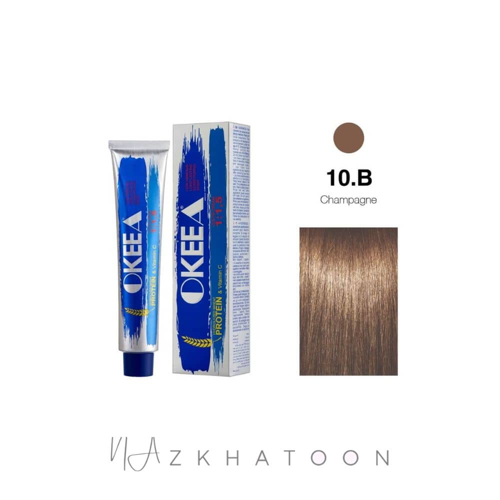 رنگ مو 100میل اکیا OKEEA سری VENEZIA شماره 10B شامپاینی