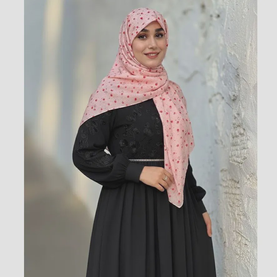 روسری نخ کاستوم طرح روژین چرخ دوز قواره بزرگ 140 سانتیمتر