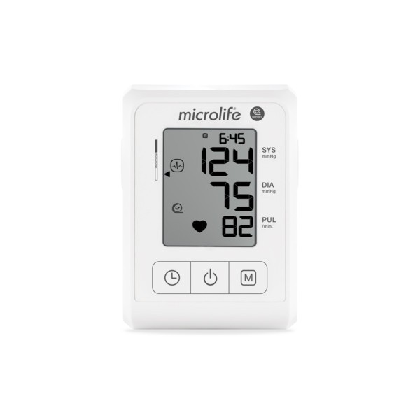 فشارسنج بازویی دیجیتال مایکرولایف مدل BP B1 Classic با قابلیت تشخیص آریتمی، نمایش میانگین نتایج و ذخیره 30 رکورد اندا...
