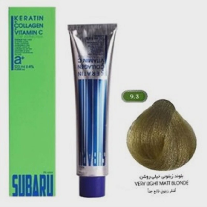 رنگ مو سوبارو شماره 9.3 بلوند زیتونی خیلی روشن حجم 120میلی لیتر