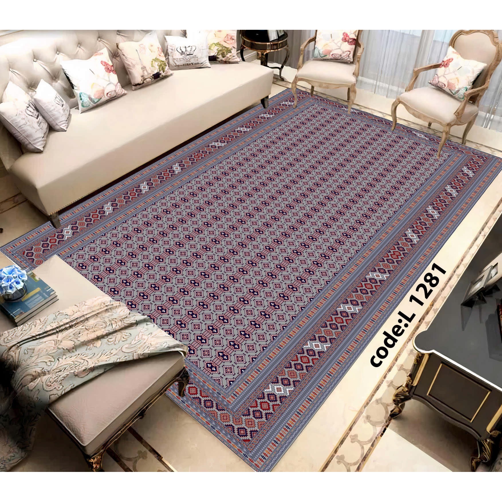 روفرشی کشدار (کاور فرش) و فرشینه و پادری کالای خواب متین کد L 1281